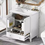 Base per mobile da bagno autoportante da 30" senza lavello – Nero / Grigio / Verde / Bianco, Singolo, con cassetto e ante a battente