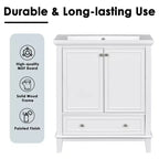 Base per mobile da bagno autoportante da 30" senza lavello – Nero / Grigio / Verde / Bianco, Singolo, con cassetto e ante a battente