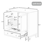 Base per mobile da bagno autoportante da 30" senza lavello – Nero / Grigio / Verde / Bianco, Singolo, con cassetto e ante a battente