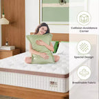 Materasso King Bianco, Rigidità Media, Memory Foam e Molle Insacchettate, Adatto a 2