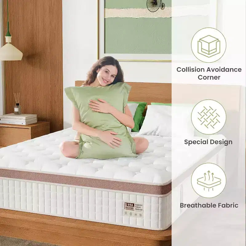 Materasso King Bianco, Rigidità Media, Memory Foam e Molle Insacchettate, Adatto a 2
