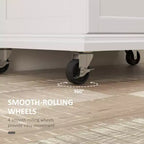 Carrello Isola da Cucina con Ruote – Nero / Bianco Crema / Blu Scuro / Bianco | Piano in Acciaio Inox, Cassetto e Porta Spezie