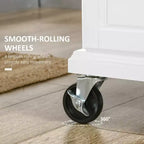 Carrello Isola da Cucina con Ruote – Nero / Bianco Crema / Blu Scuro / Bianco | Piano in Acciaio Inox, Cassetto e Porta Spezie