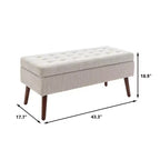 Panca Contenitore Ottomana Rettangolare — Marrone / Grigio Scuro / Bianco Sporco, Pelle PU, Posti a sedere 1