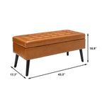 Panca Contenitore Ottomana Rettangolare — Marrone / Grigio Scuro / Bianco Sporco, Pelle PU, Posti a sedere 1
