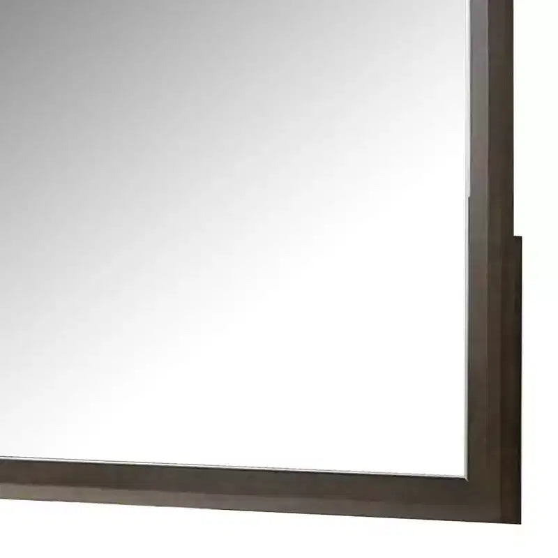 Specchio da comò Royal Hampton, vetro bisellato, cornice in legno marrone scuro, 44x45