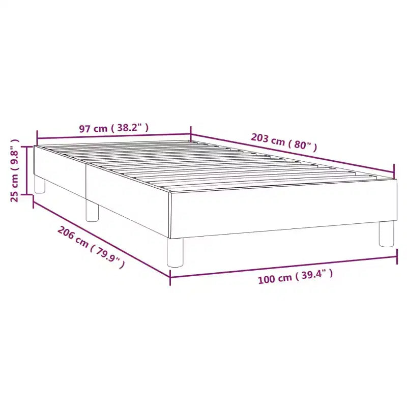 Struttura letto a piattaforma in tessuto grigio scuro, Twin XL, Letto singolo