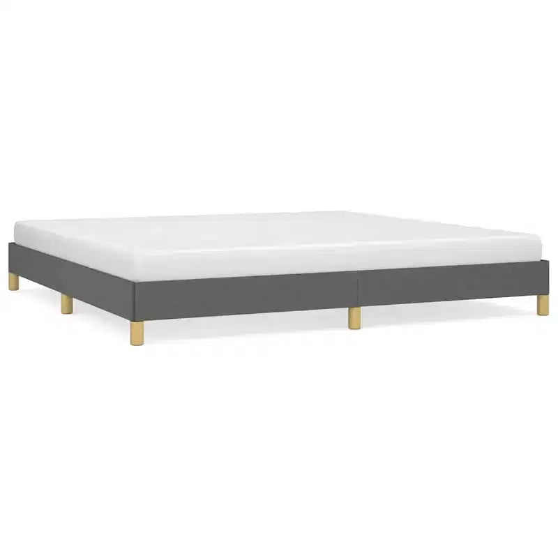 Struttura letto king-size con piattaforma grigio scuro, per 2 persone, senza testiera