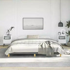 Struttura letto king-size con piattaforma grigio scuro, per 2 persone, senza testiera