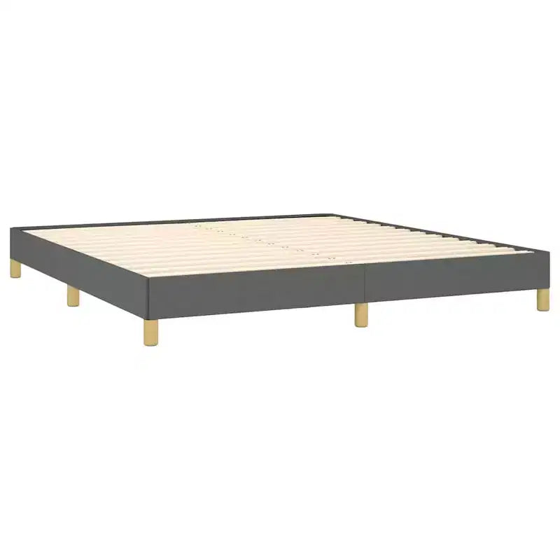 Struttura letto king-size con piattaforma grigio scuro, per 2 persone, senza testiera