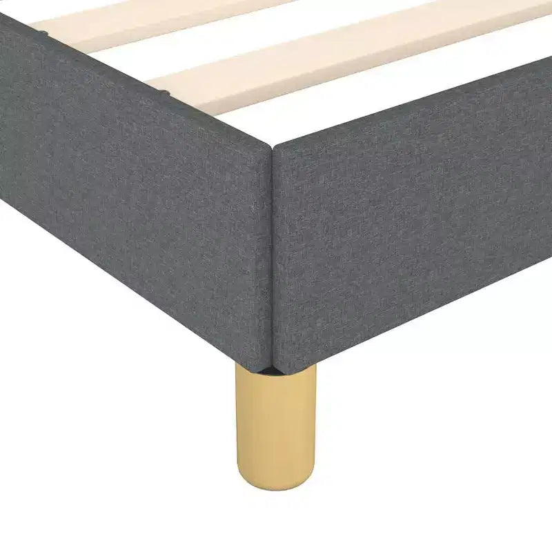 Struttura letto king-size con piattaforma grigio scuro, per 2 persone, senza testiera