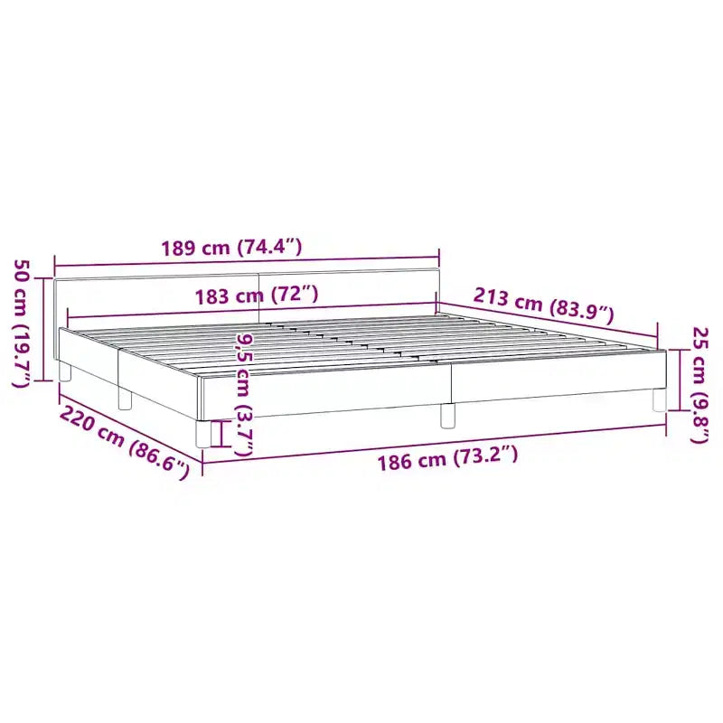 Struttura letto a piattaforma imbottita in ecopelle nera, California King, 2 persone