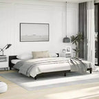 Struttura letto a piattaforma imbottita in ecopelle nera, California King, 2 persone
