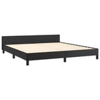 Struttura letto a piattaforma imbottita in ecopelle nera, California King, 2 persone