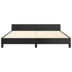 Struttura letto a piattaforma imbottita in ecopelle nera, California King, 2 persone