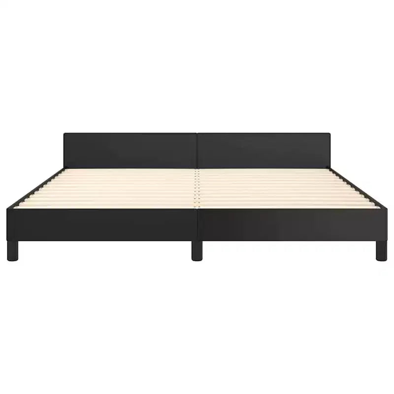 Struttura letto a piattaforma imbottita in ecopelle nera, California King, 2 persone