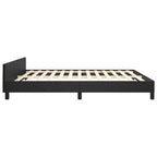 Struttura letto a piattaforma imbottita in ecopelle nera, California King, 2 persone