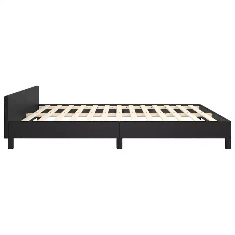 Struttura letto a piattaforma imbottita in ecopelle nera, California King, 2 persone