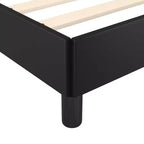 Struttura letto a piattaforma imbottita in ecopelle nera, California King, 2 persone
