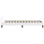 Telaio letto a piattaforma singolo in similpelle bianca