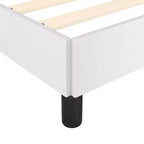 Telaio letto a piattaforma singolo in similpelle bianca