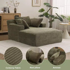 Chaise longue oversize in velluto a coste verde - 2 posti