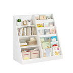 Libreria bianca per bambini e organizer per giocattoli con 3 ripiani aperti