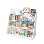 Libreria bianca per bambini e organizer per giocattoli con 3 ripiani aperti
