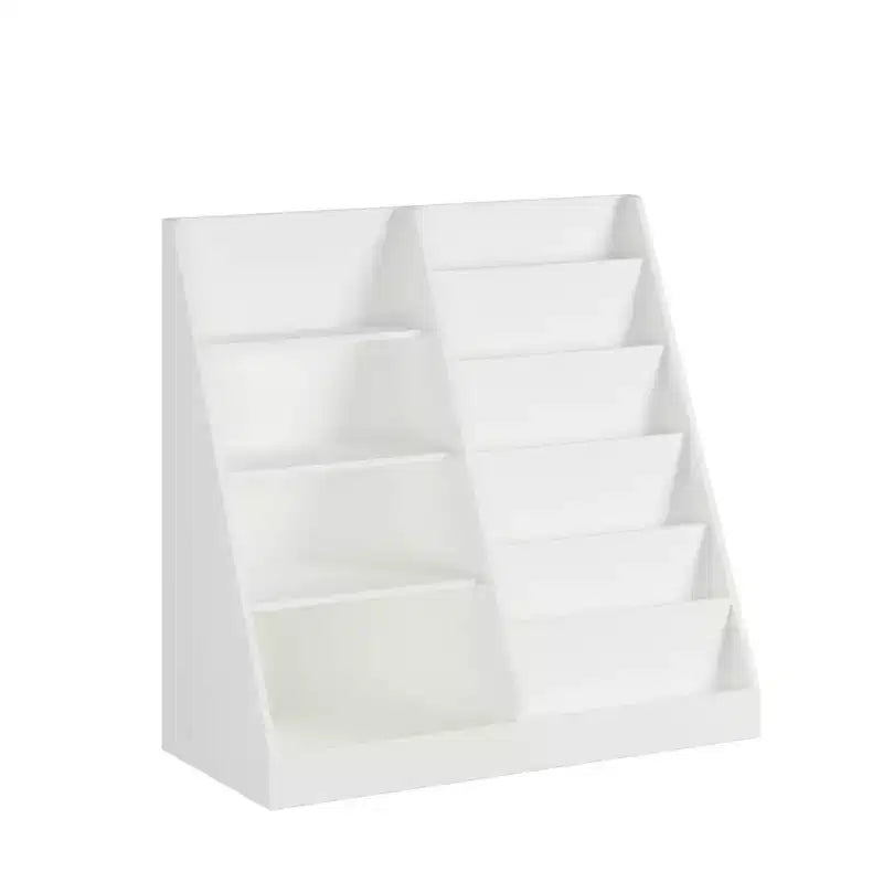 Libreria bianca per bambini e organizer per giocattoli con 3 ripiani aperti
