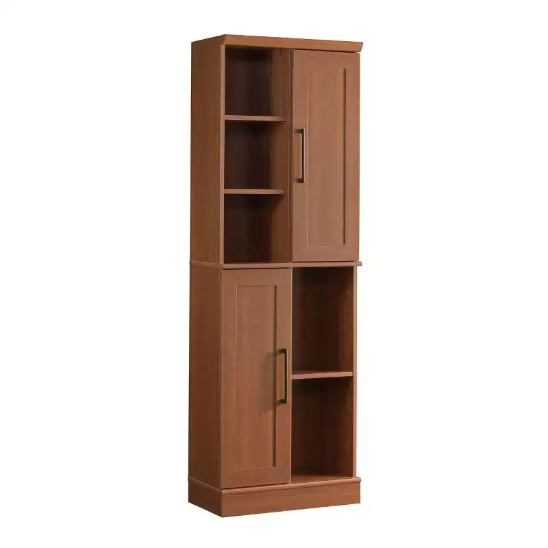 Mobile Contenitore in Legno Marrone con Ripiani Regolabili e 2 Ante
