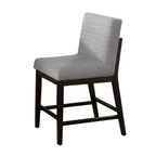Sedie da banco altezza bancone con schienale alto in lino grigio, set da 2