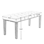 Panca in Velluto Trapuntato con Gambe in Legno – Beige / Grigio Chiaro, Posto Singolo