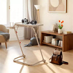 Scrivania Pieghevole Regolabile in Altezza con Ruote, Rosa/Beige, 1 Posto