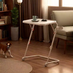 Scrivania Pieghevole Regolabile in Altezza con Ruote, Rosa/Beige, 1 Posto