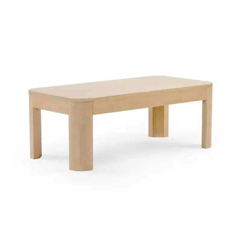 Tavolino rettangolare in legno massello di pino beige