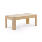 Tavolino rettangolare in legno massello di pino beige