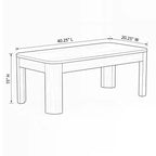 Tavolino rettangolare in legno massello di pino beige