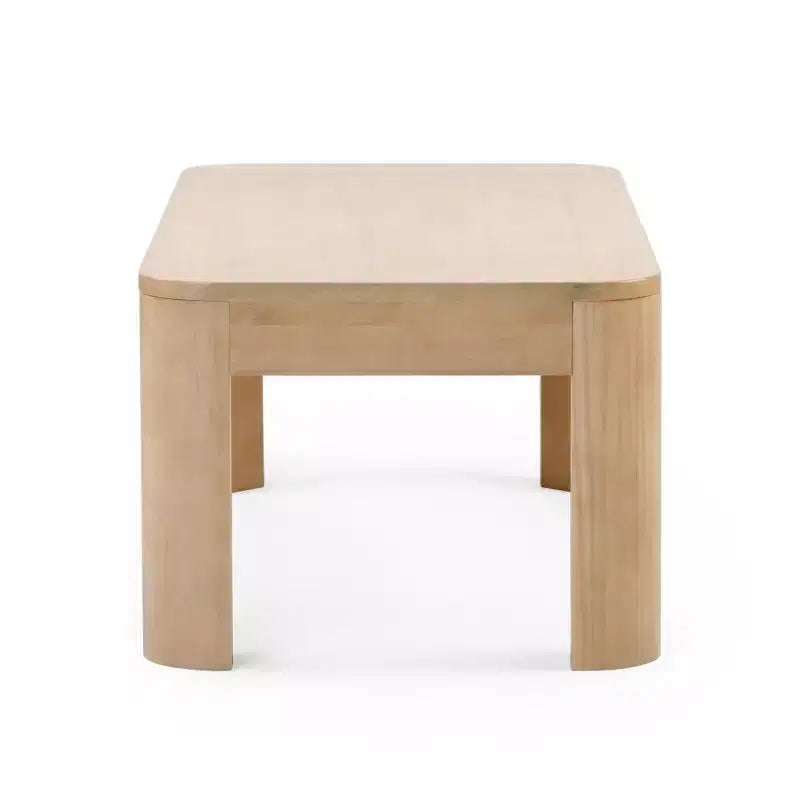 Tavolino rettangolare in legno massello di pino beige