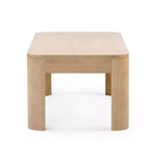 Tavolino rettangolare in legno massello di pino beige